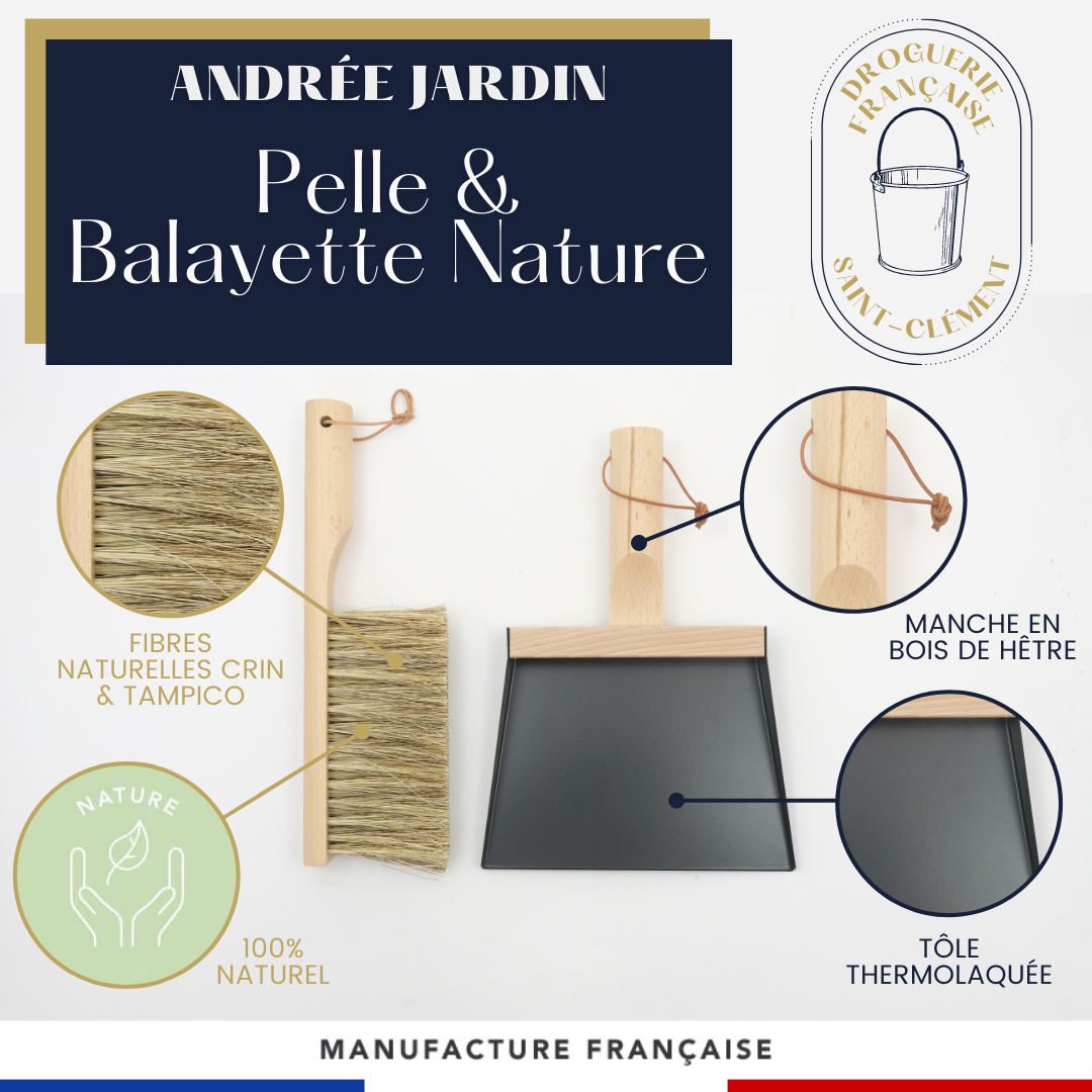 Coffret Pelle + Balayette Clynk Nature - Gris vert ANDRÉE JARDIN -  Droguerie francaise