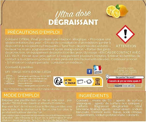 Pastilles Dégraissant Ultra dose Ecocert X4 SPADO – Image 4