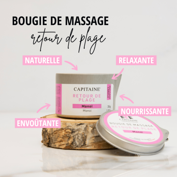 Bougie de massage envoutante - Monoï 35g CAPITAINE – Image 2
