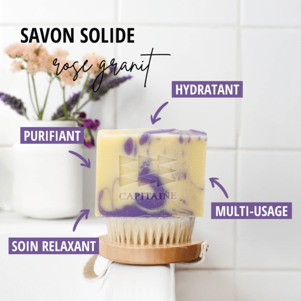 Savon surgras relaxant - Rose granit 100g CAPITAINE – Image 2
