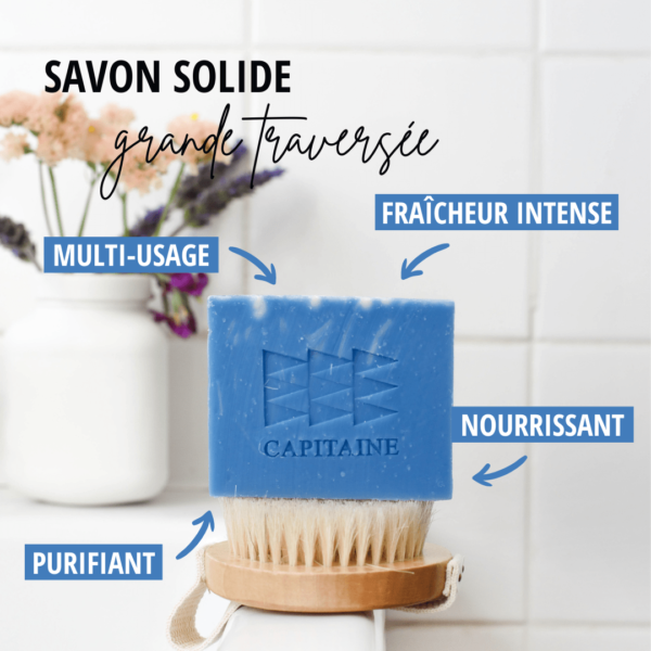 Savon surgras purifiant - Peaux sensibles - Grande traversée 100g CAPITAINE – Image 2