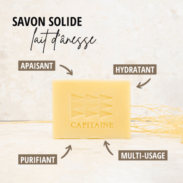 Savon soin hydratant au lait d'ânesse - Peaux réactives - 100g CAPITAINE – Image 2