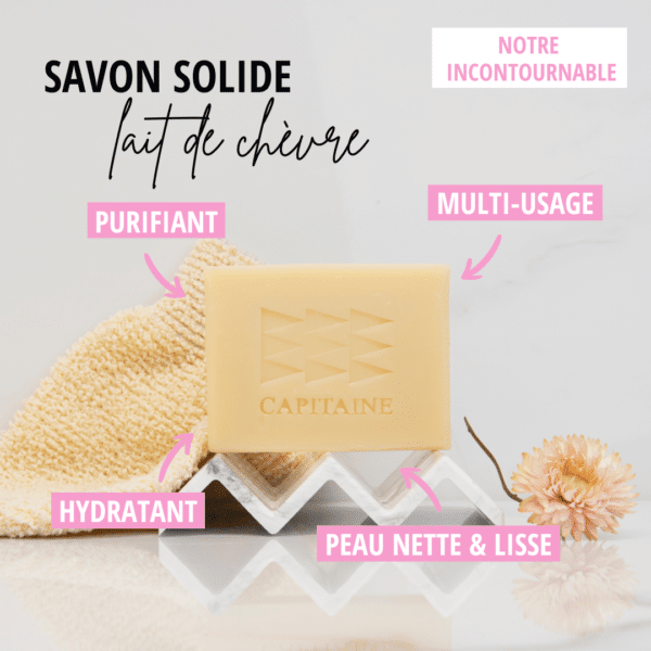 Savon soin hydratant au lait de chèvre - Peaux atopiques - 100g CAPITAINE – Image 2