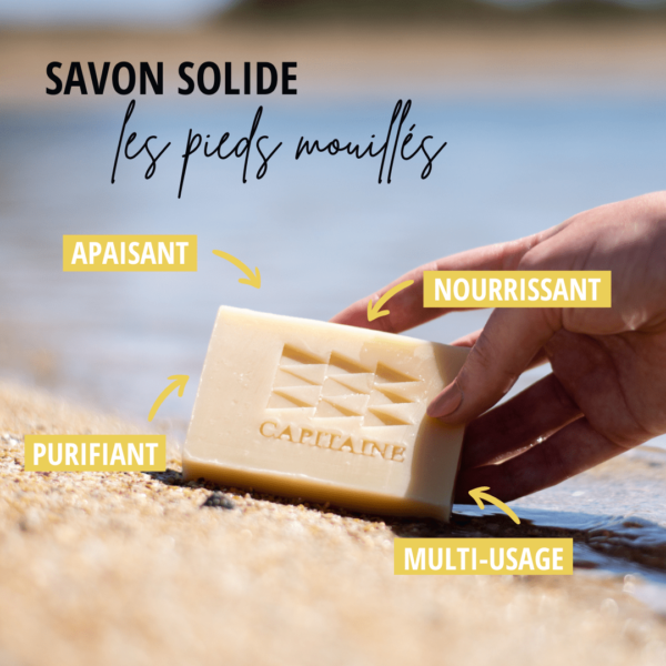 Savon surgras neutre - Peaux sensibles - Les pieds mouillés 100g CAPITAINE – Image 2