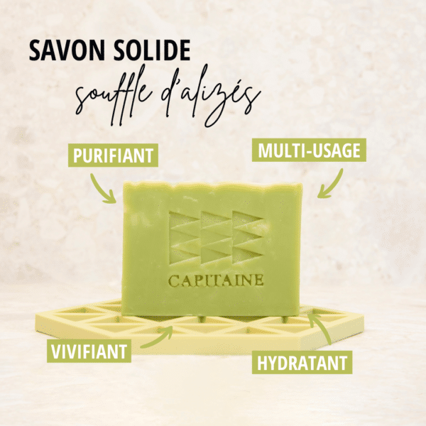 Savon surgras hydratant - Peaux fragiles - Souffle d'alizés 100g CAPITAINE – Image 2