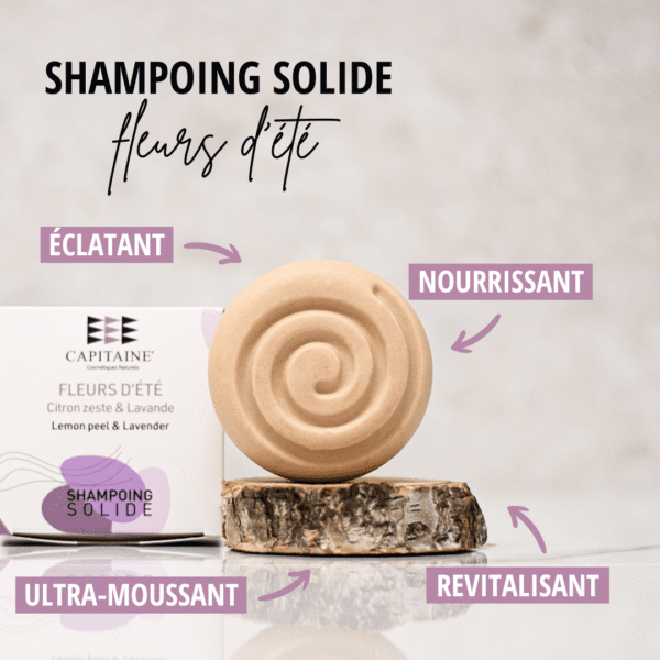 Shampoing solide - Cheveux secs & colorés - Fleurs d'été 85g CAPITAINE – Image 2