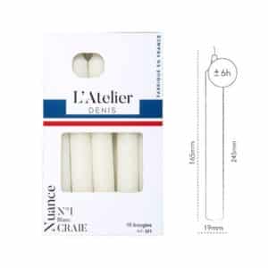 Bougie de ménage Blanc craie X10  ATELIER DENIS