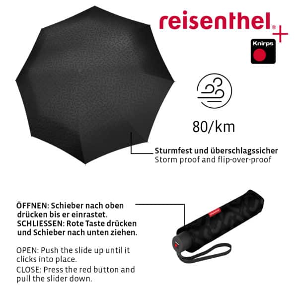 Parapluie Pocket Classic - Signature Black Hot Print - REISENTHEL – Image 4