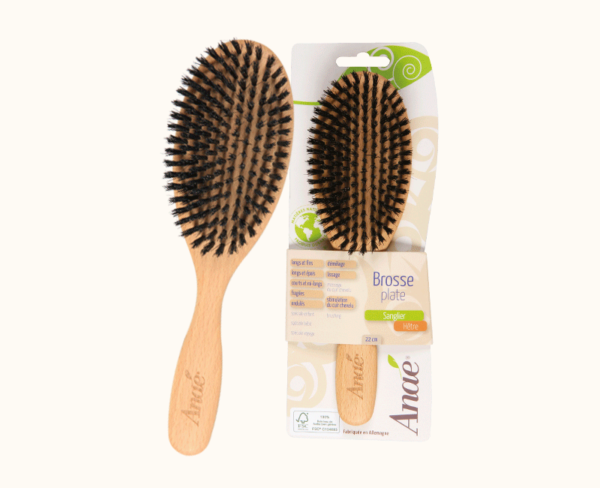 Brosse plate sanglier en bois de hêtre ANAÉ