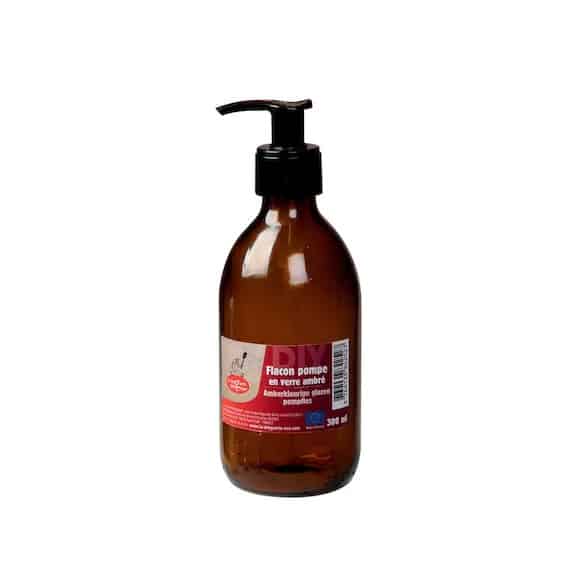 Flacon pompe vide - Verre ambré 300ml LA DROGUERIE ÉCOLOGIQUE