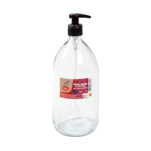 Flacon pompe vide - Verre blanc 1L LA DROGUERIE ÉCOLOGIQUE