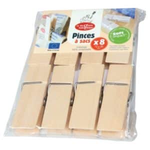 Pinces à sacs vrac en hêtre LA DROGUERIE ÉCOLOGIQUE
