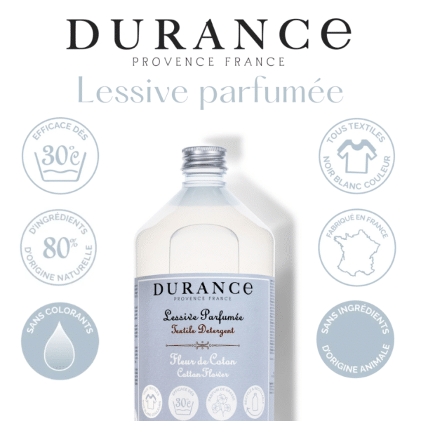 Lessive parfumée - Fleur de coton 1L DURANCE – Image 2
