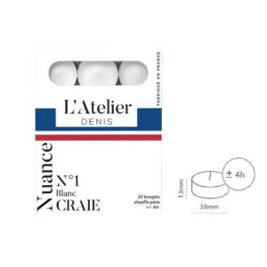 Bougie chauffe-plat Blanc craie X24 ATELIER DENIS