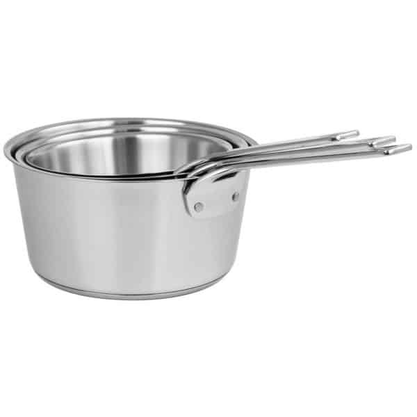 Série de 3 casseroles inox 1826 CRISTEL