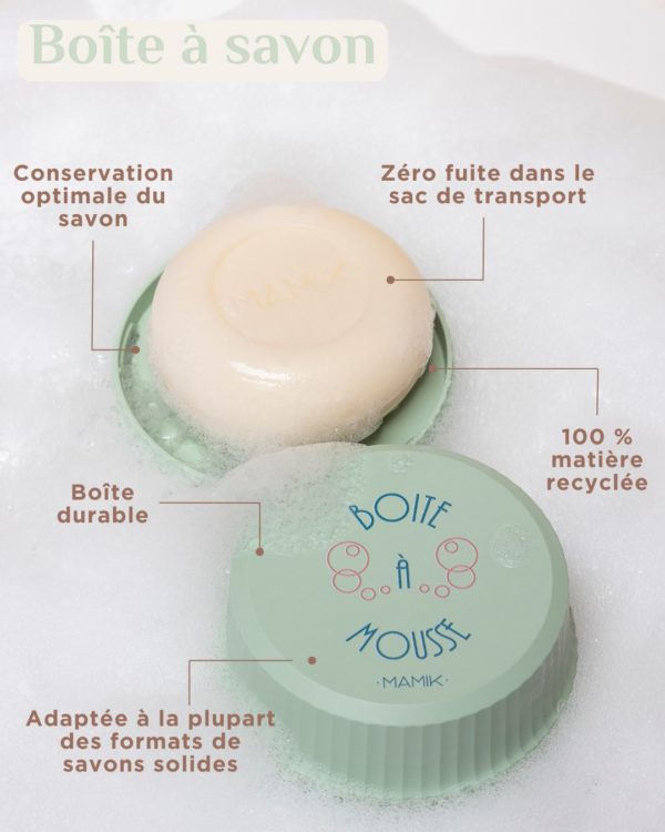 Boîte à savon ronde - Gris bleuté MAMIK – Image 2