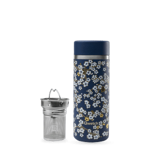 Théière isotherme 400ml - Flowers Bleu nuit QWETCH