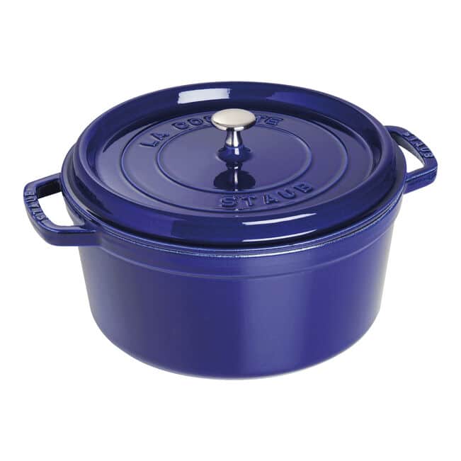 Cocotte en fonte ronde 24cm - Bleu intense STAUB