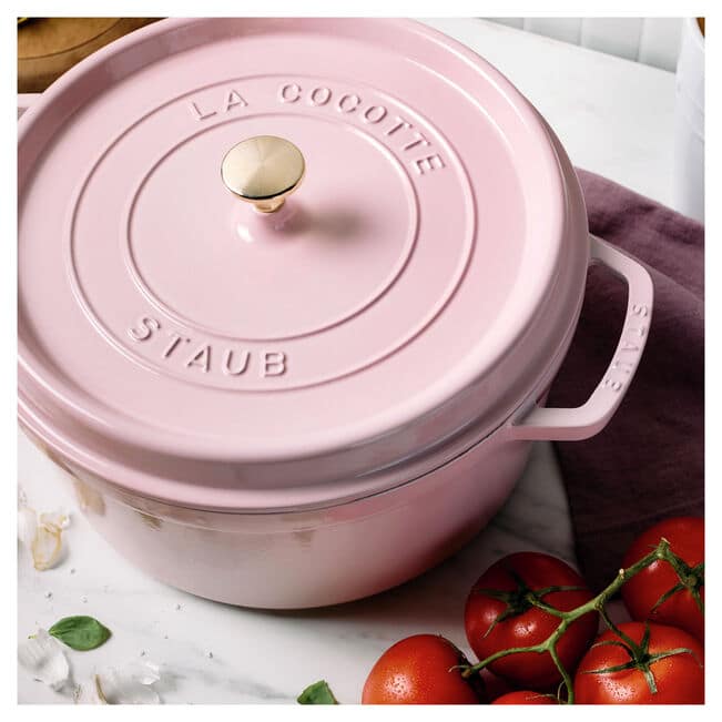 Cocotte en fonte ronde 28cm - Sorbet rose STAUB – Image 5