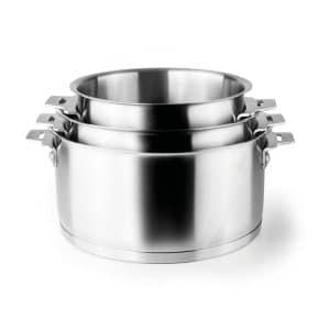 Série de 3 casseroles inox Combi amovible + Poignée LACOR