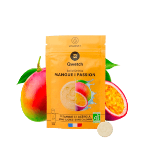 Pastilles d'hydratation vitaminées - Solid Drinks QWETCH - Mangue - Passion