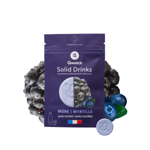 Pastilles d'hydratation vitaminées - Solid Drinks QWETCH - Mûre - Myrtille