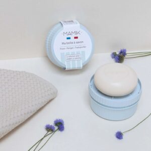 Boîte à savon ronde MAMIK - Gris bleuté