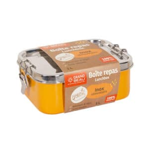 Boîte repas inox GRAND BEAU - Jaune