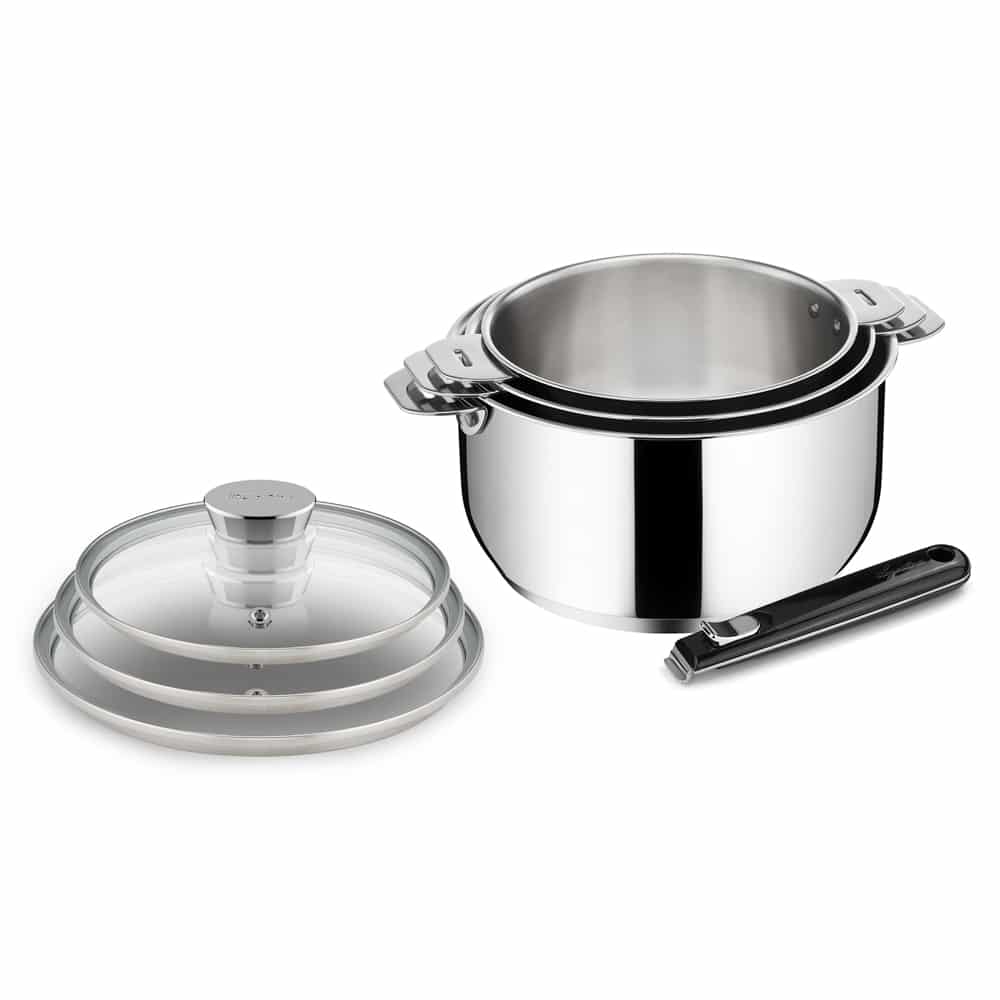 Série de 3 de casseroles amovibles avec couvercles - Salvaspazio+ LAGOSTINA